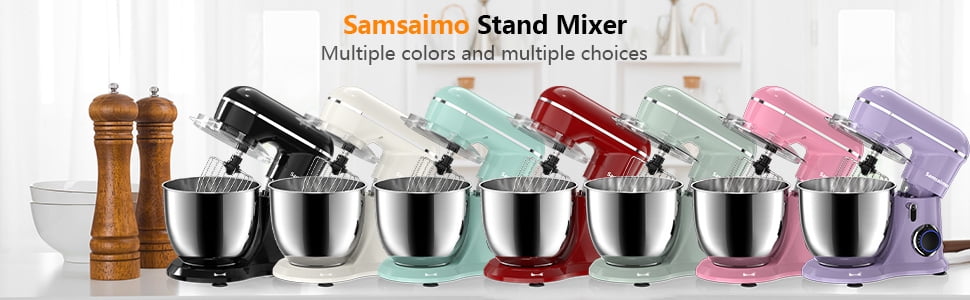 AILESSOM AL-AG01 Samsaimo Stand Mixer 6.5-QT 660W 10-Speed Tilt-Head Agave  Green