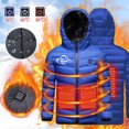 thumbnail image 3 of Odeerbi Teen Boys Girls Heated Jacket Kids Puffer Coat Children USB Intelligent Constant Temperature 3 Areas Heated Coat Plus Size Winter Windproof Heated Jacket Blue 14-15 Years, 3 of 6