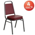 thumbnail image 2 of Flash Furniture 4 Pack HERCULES Series Trapezoidal Back Stacking Banquet Chair in Burgundy Vinyl - Silver Vein Frame, 2 of 14
