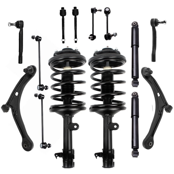 CCIYU 14 PCS Set of Suspension Strut and Coil Spring Assembly for Pilot 2006-2008 171452 171451 37246R 344353 37246R 344353 ES3716 ES3717 EV471 K621349 K621350 K750124 K90716 K90717
