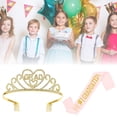 thumbnail image 4 of YAOBAMM Fine Workmanship Tiara Sparkling Graduation Crown Belt Set Letter Print Tiara Adult Party Favors, 4 of 6
