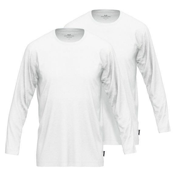 GÖTZBURG Camisa de manga larga para hombre, pack de 2 - algodón, manga larga, unicolor Blanco XL (X-Large)
