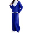 thumbnail image 5 of Womens Fashion New Fashion Casual Solid Color Knitted Set Casual Top and Pants Two-piece Set Sleek Casual Wear, 5 of 5