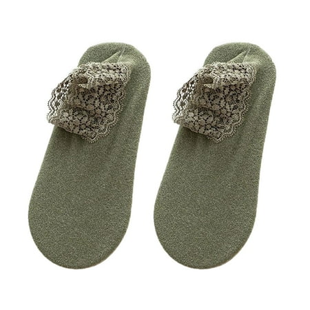 

BSDHBS Socks Womens To Keep Warm Sock Lace Silk Lightweight Cotton Socks Green