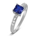 thumbnail image 3 of Luxurious 1 Carat Princess cut blue Sapphire and White Diamond Engagement Ring, 3 of 3