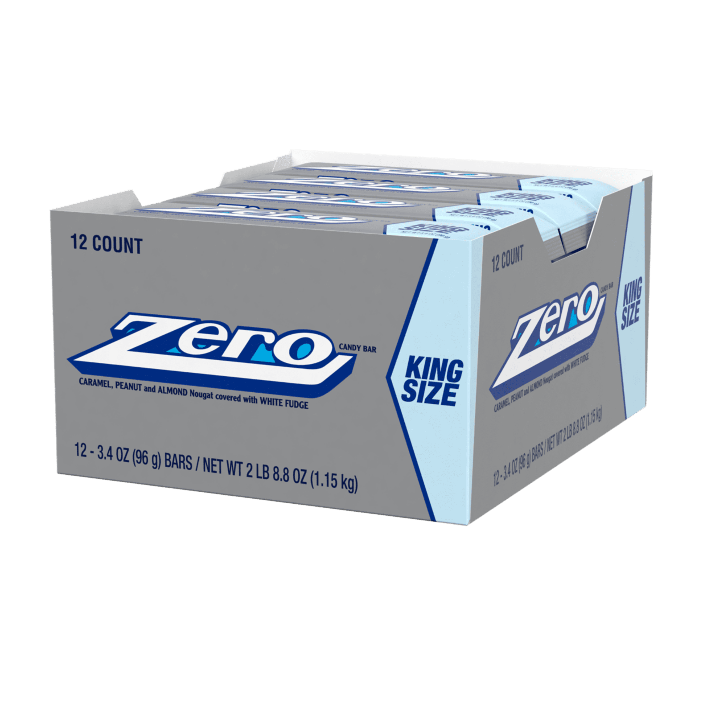 Zero, White Fudge Almond Nougat King Size Candy Bar Box, 3.4 Oz, 12 Ct. -  Walmart.com - Walmart.com