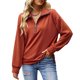thumbnail image 1 of Camisas de corte informal Blusa informal de mujer con hombros caídos y manga larga con cremallera para ir de compras, 1 of 6