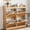 Natural Wood, variant on Ourlova Shoe Storage Cabinet with 4 Flip Drawers Wood Shoe Cabinet with Rattan Doors and Adjustable Shelves Freestanding Shoe Organizer Black