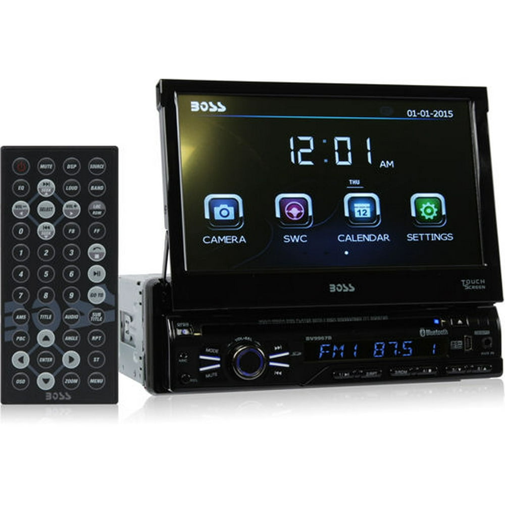 BOSS AUDIO BV9967B SingleDIN 7 inch Motorized Touchscreen DVD Player