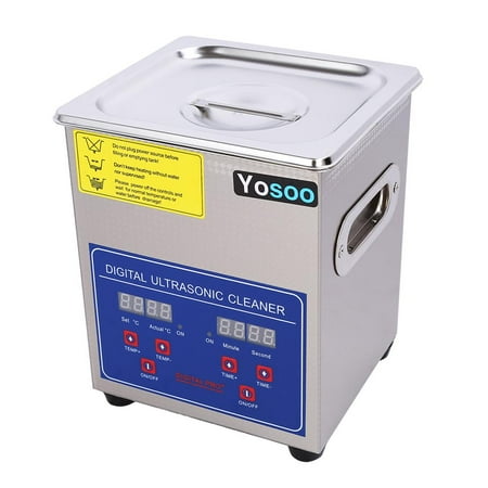 Tank Cleaning Machines Digital Ultrasonic clean With Heater Stainless Steel Industry Heated Cleaning Tank Machine for Jewellery Dental & Tattoo Equipment,3L ()