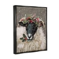 thumbnail image 3 of Stupell Industries Holiday Berries Farmhouse Sheep Holiday Painting Black Floater Framed Art Print Wall Art, 3 of 6