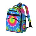 thumbnail image 2 of Colorful Tie Dye Lotus Pattern Backpack for School,Cute School Bag,Schoolbag with Adjustable Shoulder Straps & Padded Back,15.25"x11.5"x5.25", 2 of 5