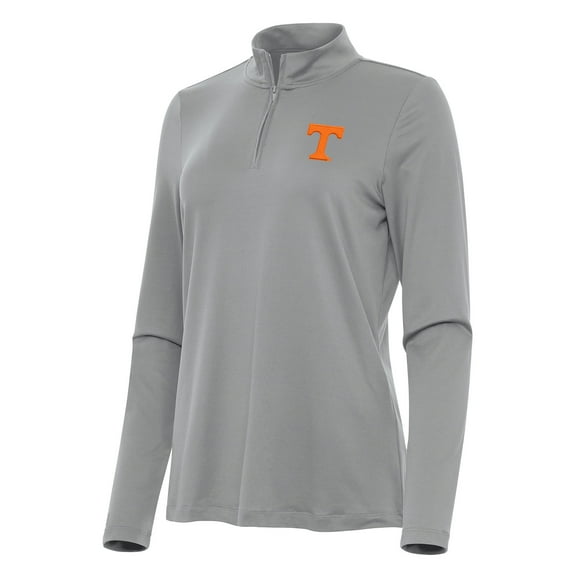 Women's Antigua Gray Tennessee Volunteers Reprocess Quarter-Zip Top