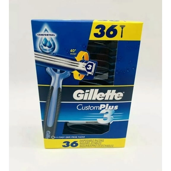 Gillette Custom Plus3 Disposable Razors, 36-count