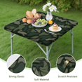 thumbnail image 4 of Dark Green Camo Classic Shapes Pattern Square Fitted Tablecloth with Elastic Edge,Square Table Cover,Washable Elastic Table Cover for Home Kitchen Party Decor 36"x36", 4 of 6