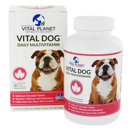 UPC: 0850964006217 | Vital Planet – Vital Dog Daily Multivitamin Beef Flavored – 30 Chewable Tablets