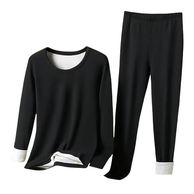 Women's Thermal Underwear Set Warm Polyester Base Layer Top And Bottom for Cold Weather, Soft Brushed Fleece Lined Winter Long Johns by Hontri