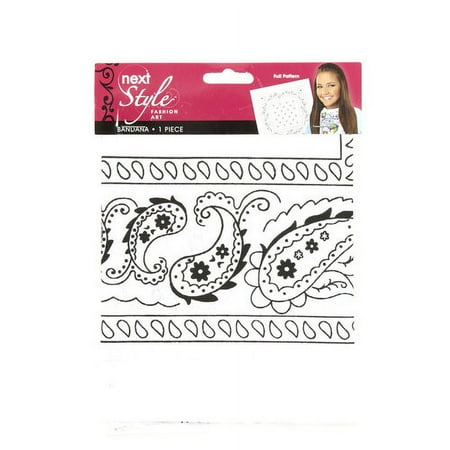 Walmart Next Style Single Bandana, White Paisley