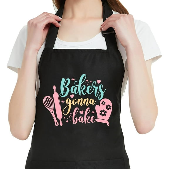 Funny Baking Aprons for Women, Cooking Kitchen Aprons with Pockets, Cute Baking Gifts for Bakers Her Mom Birthday