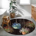 thumbnail image 4 of Spring Floral Round Rug 3.3ft Washable Circle Entryway Rugs Non Slip Wooden Flowers Elegant Pastoral Botanical Area Rug Indoor Floor Carpet for Bedroom Kitchen Living Room Home Office Dining Room, 4 of 8