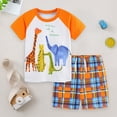 thumbnail image 2 of kpoplk Toddler Little Boys Short Sleeve T-Shirt Camouflage Shorts Set Summer Clothes Outfits(Orange,4-5 Y), 2 of 9