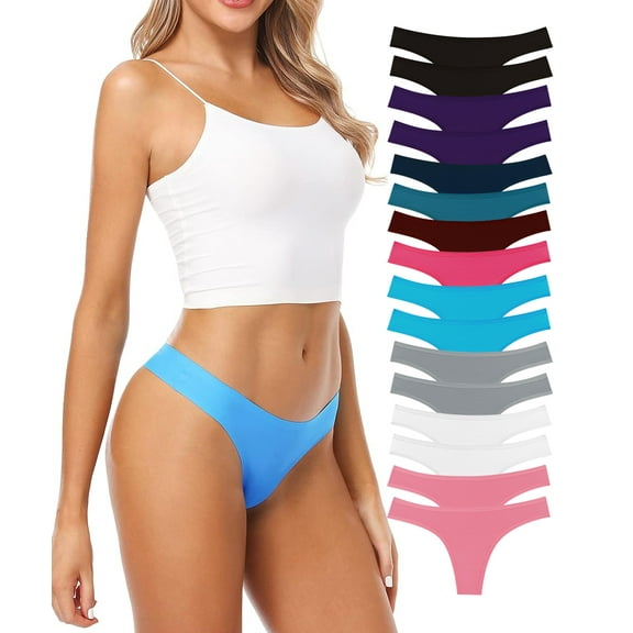 Sunm Boutique Cotton Underwear for Wome Thongs Underwear Bikini Panties Multicolor 16 Pack
