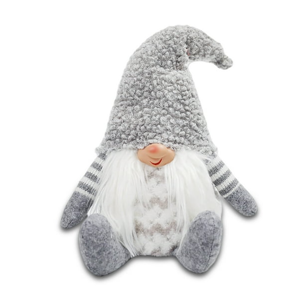 Navidad sin rostro larga barba muñeca mesa figura figura adorable adorno sofá estante decoración de la oficina decoración de apartamento gris sombrero Advancent HA010022-02
