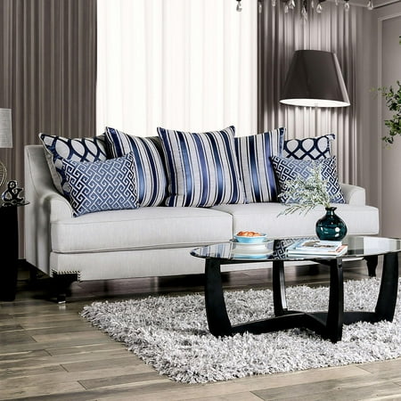 Transitional Fabric Upholstery Sofa in Gray Sisseton by Furniture of America
