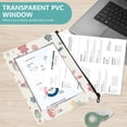 thumbnail image 4 of Wobogo Cute Rabbit Pattern A4 Size Clear Polyester File Pocket Set of 2 Zipper Home Work Office Organizer, 4 of 7