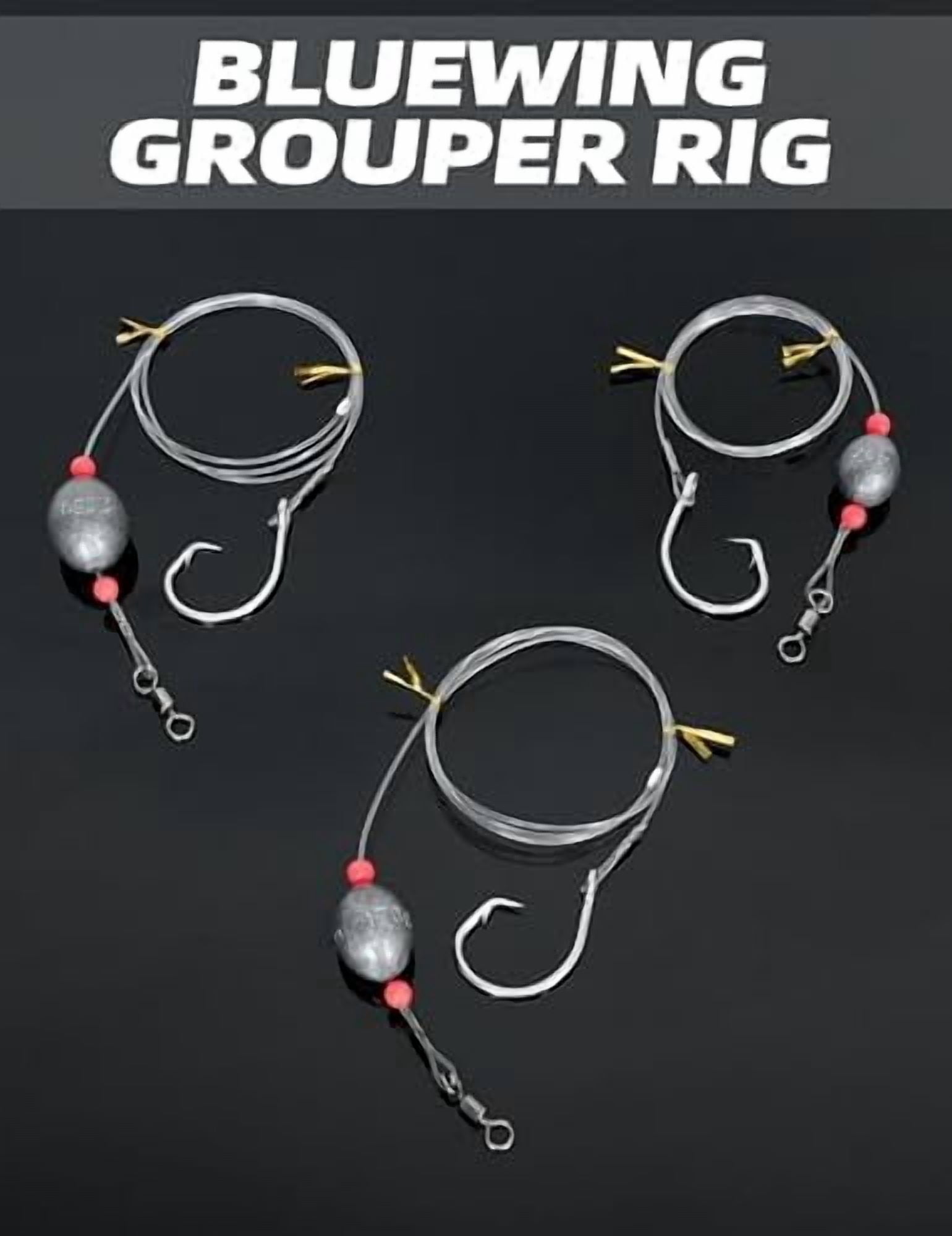 Jointown Fishing Grouper Rig Saltwater Fishing Rig with 2/4/6/8oz Egg Sinker Weight, Mono Line and Stainless Steel Circle Hook for Offshore Big Game