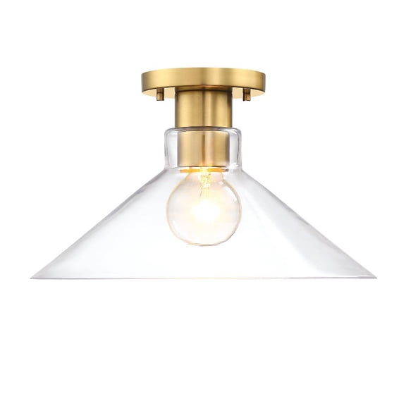 D307M-SF-BG Designers Fountain Leena - 1 Light Semi-Flush Mount -8.5 Inch Tall and 14 Inch Wide-Brushed Gold Finish