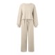 thumbnail image 2 of Gibobby Pijamas de Dos Piezas Conjunto de punto de 2 piezas para mujer, de manga larga, suéter, pantalón de pierna ancha, trajes (Beige, S), 2 of 5