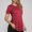 Red, variant on ZZwxWA Womens Summer Tops Slim Fitted Side Split Slit Crewneck Shirts Trendy Casual Basic Comfy Short Sleeve Tunic Solid T Shirts