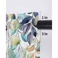 thumbnail image 6 of Blue Teal Botanical Curtains 63 Inch Length, Sheer Curtains for Bedroom Living Room Window Weeping Fall Eucalyptus Leaves Rod Pocket Voile Drapes Kitchen Curtains Small Half Window 42"x63" 2 Panels, 6 of 6