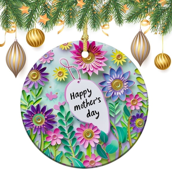 Christmas Tree Ornaments Mothers Day Bouquet Purple Flowers Funny Christmas Ornaments Spring Flowers Ornament Christmas Tree New Year Party Decorations Supplies