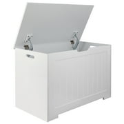 ZENY 30 inch Wood Storage Bench Toy Chest Bench Foot Rest Seat for Bedroom Living Room White