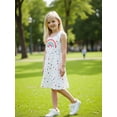 thumbnail image 6 of Fdqin Girls Dresses 3Pcs Floral Print Swing Sundress Sleeveless Cute Summer Midi Dresses Casual Kids Tank Dresses White Colorful Pink 11-12 Years, 6 of 7