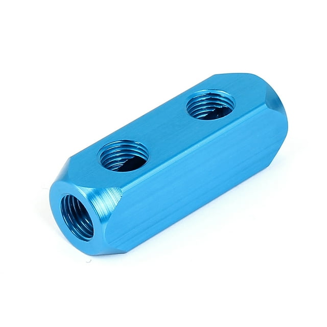 Compresor de aire 1/4BSP 2 vías manguera en línea bloque divisor azul