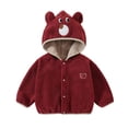 thumbnail image 3 of Swuxness Toddler Hooded Warm Fleece Coat, Kids Fall Long Sleeve Jacket, Toddler Solid Color Zipper Casual Zip Up Jacket with Front Pockets for Boys and Girls Red, 1-2 Years, 3 of 5