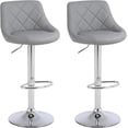 thumbnail image 1 of Furniture Swivel Bar Stools Set of 2, Bar Chairs Adjustable Height Bounded Leather Counter Height Barstools and Sturdy Metal Handel Kitchen Island Stool Black, 1 of 2