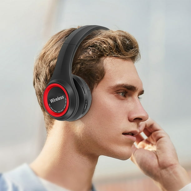 Auriculares Bluetooth supraaurales, plegables, inalámbricos y con cable, estéreo, para celular y PC, con orejeras suaves y peso ligero para uso prolongado.