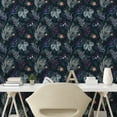 thumbnail image 2 of Ambesonne, Boho Forest Peel & Stick Wallpaper for Home, Exotic Leaf Pattern, 13"x36", Charcoal Grey and Plum, 2 of 5