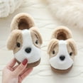 thumbnail image 2 of Otqutp Fuzzy Dog Slippers for Boys Girls Kids Cute Cotton Plush House Shoes with Memory Foam Toddler Winter Warm Slides Shoes, 2 of 4