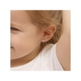 thumbnail image 4 of 925 Sterling Silver Small Cubic Zirconia Butterfly Girls Screw Back Earrings, 4 of 8