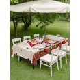 thumbnail image 3 of Outdoor Tablecloth with Umbrella Hole and Zipper, Valentine's Day Rectangle Table Cloth 60x102 Inch Waterproof Tablecloth, Farmhouse Gnomes Love Red Rose Wooden Picnic Table Cover for Patio Camping, 3 of 7