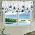 thumbnail image 3 of Valance for Windows,Pastoral Blue Wildflower Butterfly Valances Curtain Rod Pocket Valance for Kitchen Bedroom Living Room Bathroom,Gradient Eucalyptus Leaves Short Curtains Window Treatment 54x18in, 3 of 9