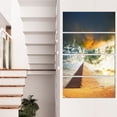 thumbnail image 1 of Egyptian Pyramid under Cloudy Skies - Modern Landscape Canvas Art, 1 of 1