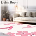 thumbnail image 2 of ODIKA 6'x9' Machine Washable Non-Slip Area Rug, Origami Flower Bloom Modular Pet Retreat Foldable Architecture High Traffic Rug, Pink, 679346, 2 of 7