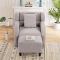 thumbnail image 2 of Shunda K Swivel Accent Chair with Ottoman, Teddy Short Plush Particle Velvet Armchair,360 Degree Swivel Barrel Chair with footstool for Living Room, Hotel, Bedroom, Office, Lounge, 2 of 10