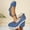 Blue, variant on Women's Denim Wedge Heel Ankle Strap Sandals, Plus Size Comfortable Platform Wedge Heel Shoes for Summer Wear